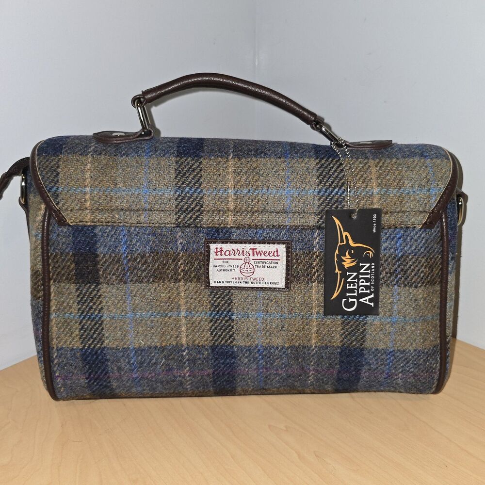 Harris Tweed Satchel Bag Wool - Calder Glen Appin Of Scotland Col58